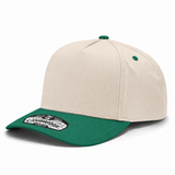 Pit Bull Cambridge PB274 Blank 5-Panel High Frame Adjustable Snapback Hat - Creme/Kelly Green