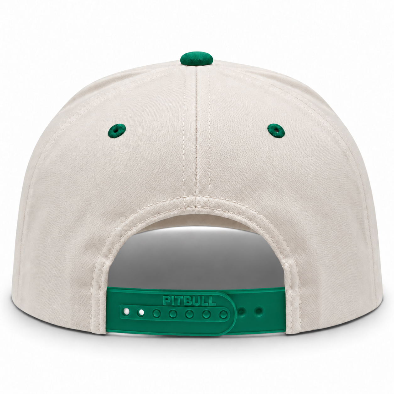Pit Bull Cambridge PB274 Blank 5-Panel High Frame Adjustable Snapback Hat - Creme/Kelly Green