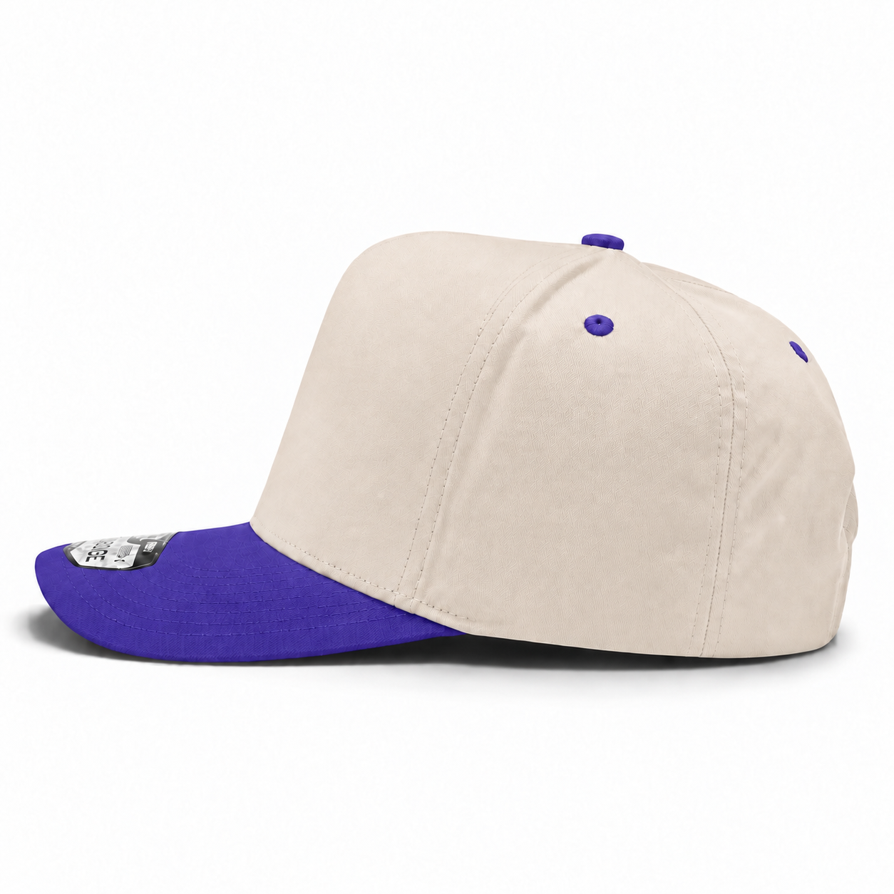 Pit Bull Cambridge PB274 Blank 5-Panel High Frame Adjustable Snapback Hat - Creme/Violet