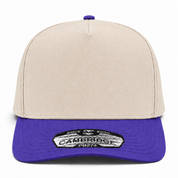 Pit Bull Cambridge PB274 Blank 5-Panel High Frame Adjustable Snapback Hat - Creme/Violet