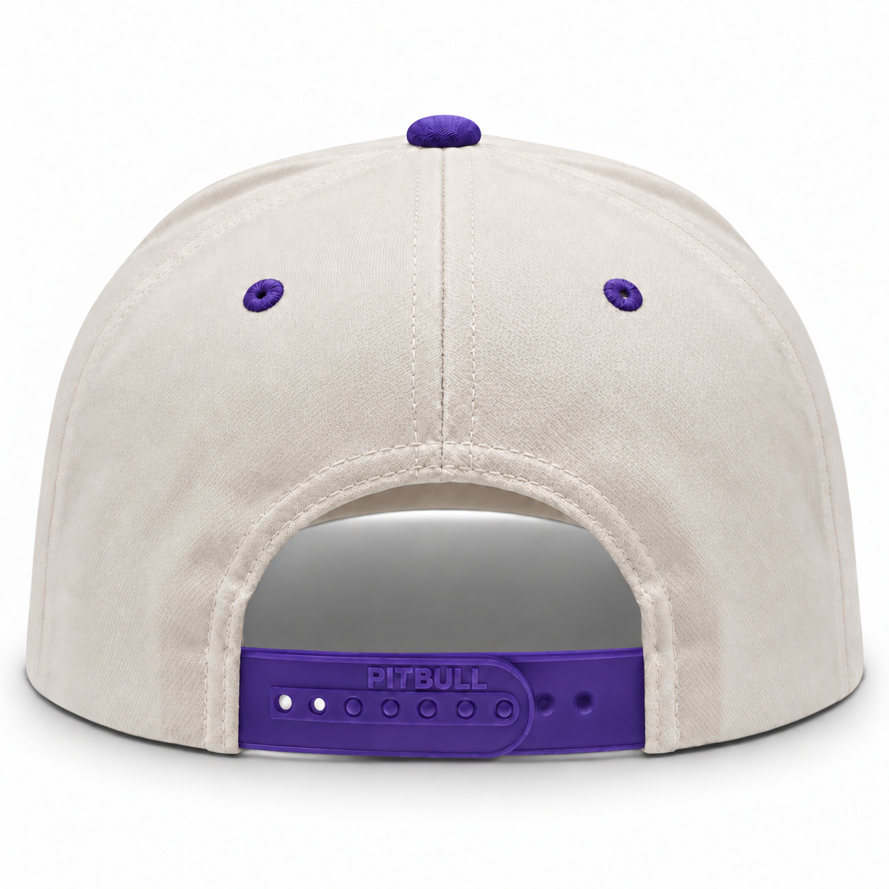 Pit Bull Cambridge PB274 Blank 5-Panel High Frame Adjustable Snapback Hat - Creme/Violet