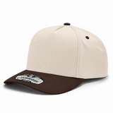 Pit Bull Cambridge PB274 Blank 5-Panel High Frame Adjustable Snapback Hat - Creme/Brown