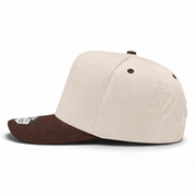Pit Bull Cambridge PB274 Blank 5-Panel High Frame Adjustable Snapback Hat - Creme/Brown