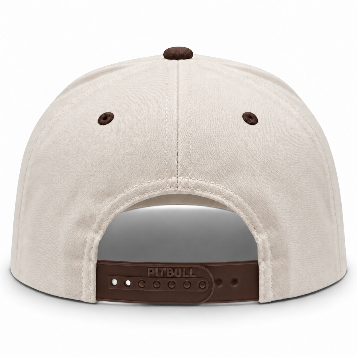 Pit Bull Cambridge PB274 Blank 5-Panel High Frame Adjustable Snapback Hat - Creme/Brown