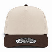 Pit Bull Cambridge PB274 Blank 5-Panel High Frame Adjustable Snapback Hat - Creme/Brown