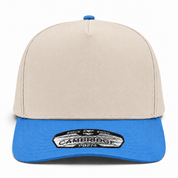 Pit Bull Cambridge PB274 Blank 5-Panel High Frame Adjustable Snapback Hat - Creme/Light Blue
