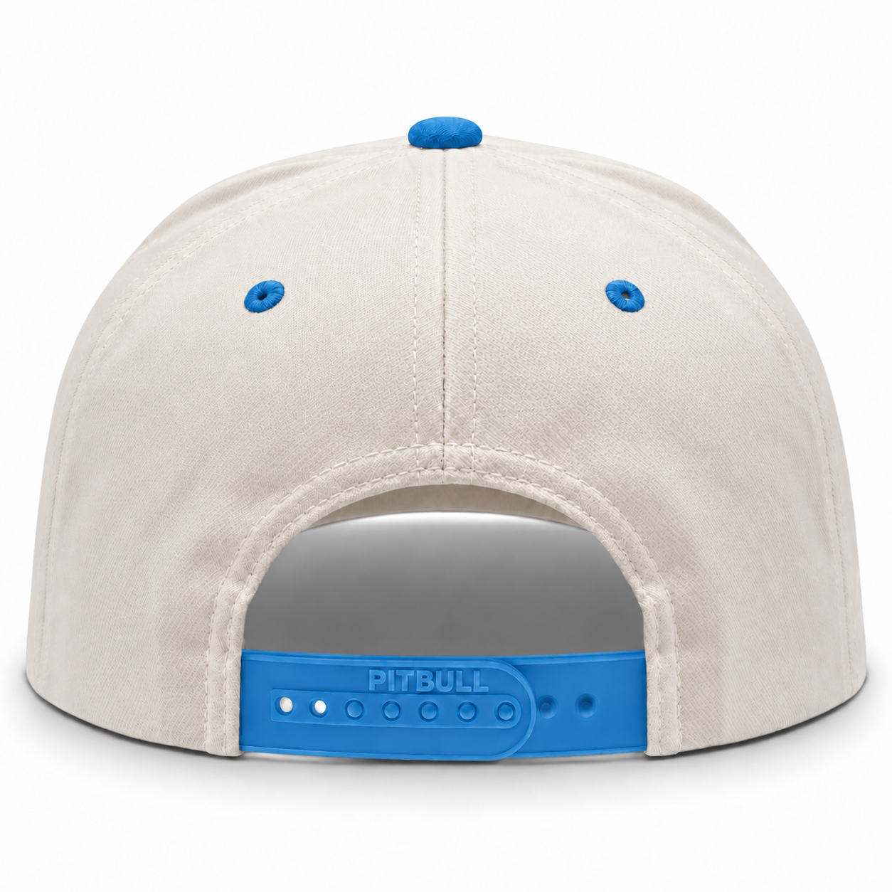 Pit Bull Cambridge PB274 Blank 5-Panel High Frame Adjustable Snapback Hat - Creme/Light Blue