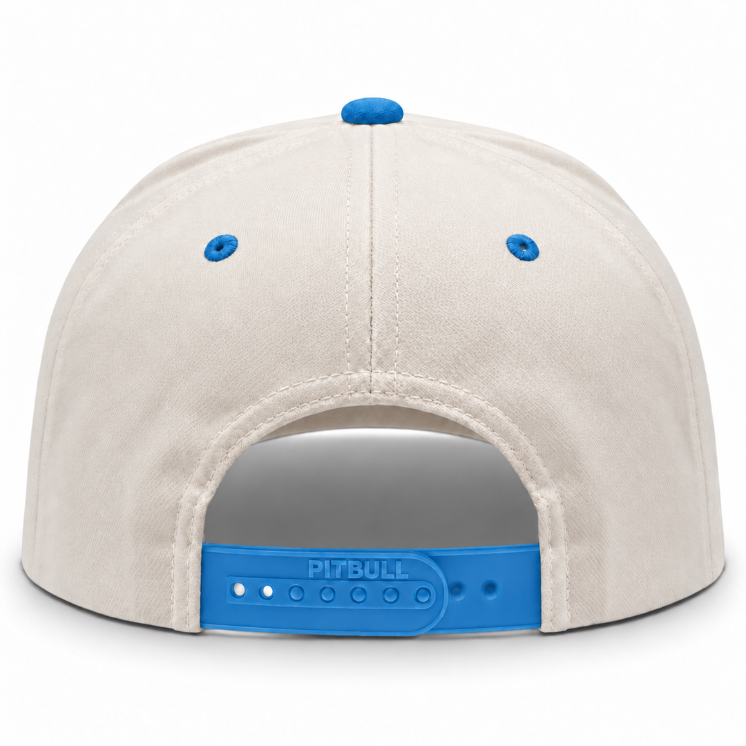 Pit Bull Cambridge PB274 Blank 5-Panel High Frame Adjustable Snapback Hat - Creme/Light Blue - Product Image