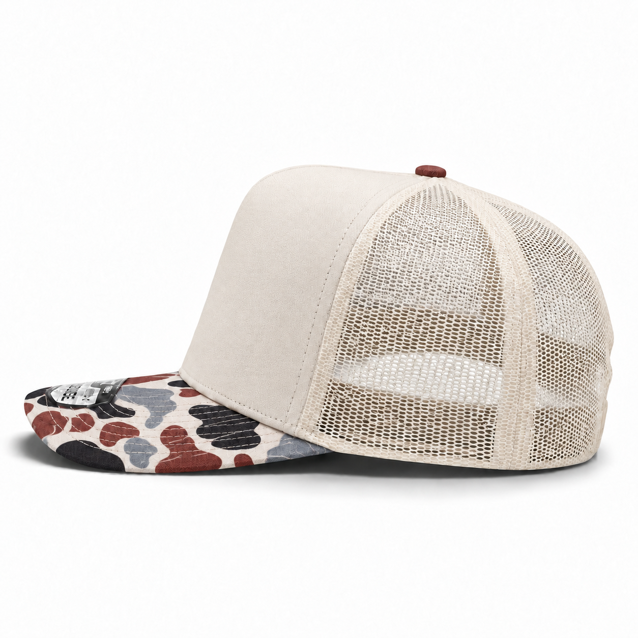 Pit Bull Cambridge PB275 Blank 5-Panel High Frame Adjustable Snapback Hat - Creme/Cream Camo