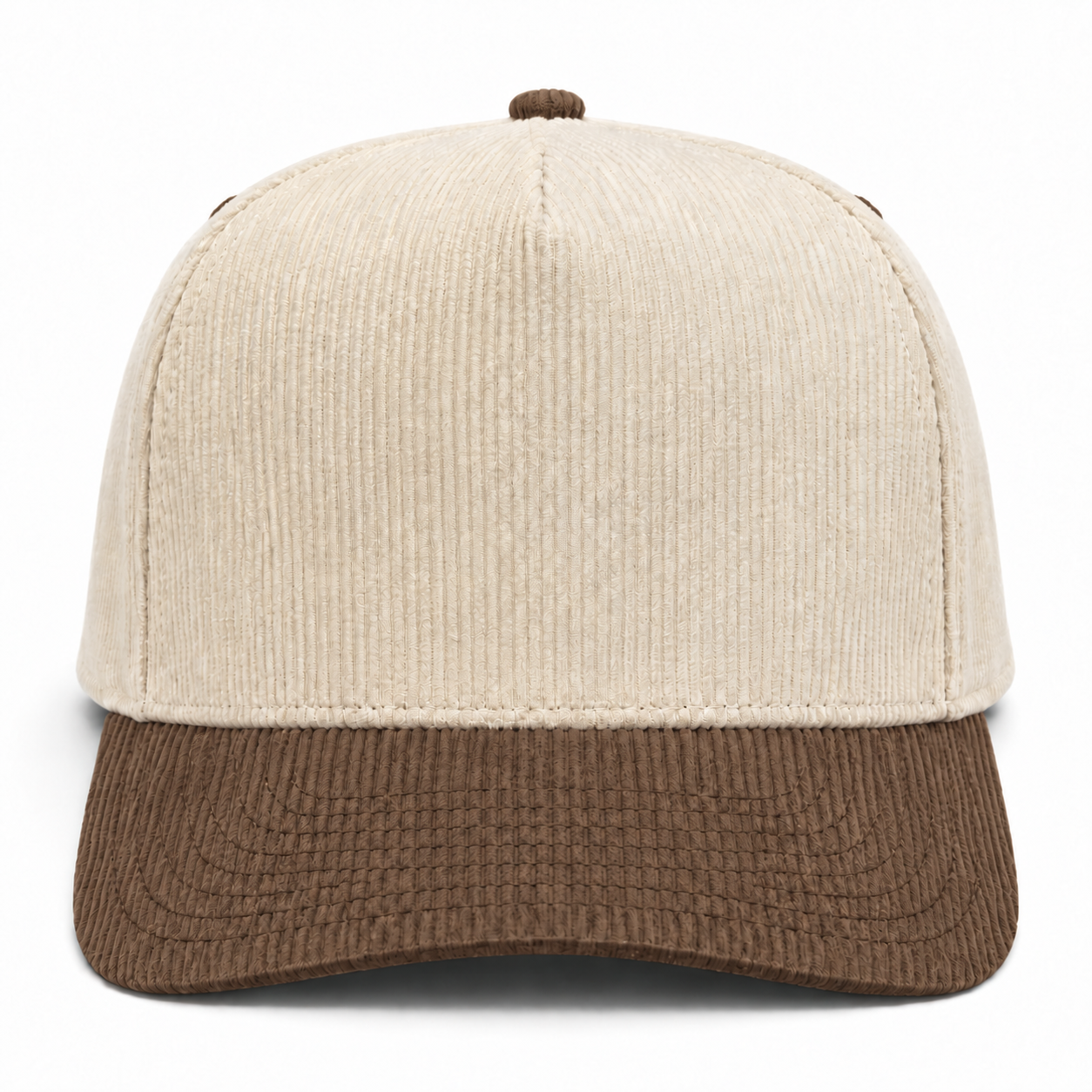 Pit Bull Cambridge CDY10 Corduroy Blank 5-Panel High Frame Adjustable Snapback Hat - Creme/Maroon