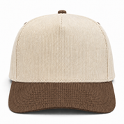 Pit Bull Cambridge CDY10 Corduroy Blank 5-Panel High Frame Adjustable Snapback Hat - Creme/Maroon