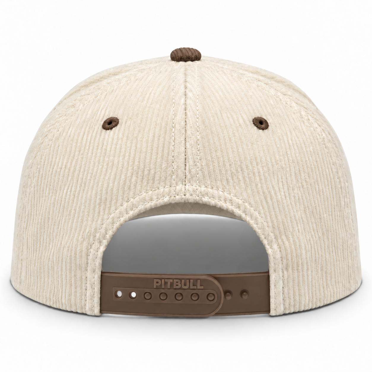 Pit Bull Cambridge CDY10 Corduroy Blank 5-Panel High Frame Adjustable Snapback Hat - Creme/Maroon