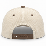 Pit Bull Cambridge CDY10 Corduroy Blank 5-Panel High Frame Adjustable Snapback Hat - Creme/Maroon