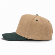 Pit Bull Cambridge CDY10 Corduroy Blank 5-Panel High Frame Adjustable Snapback Hat - Tan/Forest Green