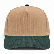 Pit Bull Cambridge CDY10 Corduroy Blank 5-Panel High Frame Adjustable Snapback Hat - Tan/Forest Green
