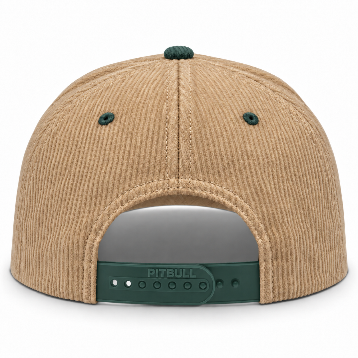 Pit Bull Cambridge CDY10 Corduroy Blank 5-Panel High Frame Adjustable Snapback Hat - Tan/Forest Green