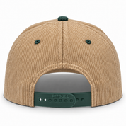 Pit Bull Cambridge CDY10 Corduroy Blank 5-Panel High Frame Adjustable Snapback Hat - Tan/Forest Green