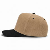 Pit Bull Cambridge CDY10 Corduroy Blank 5-Panel High Frame Adjustable Snapback Hat - Tan/Black