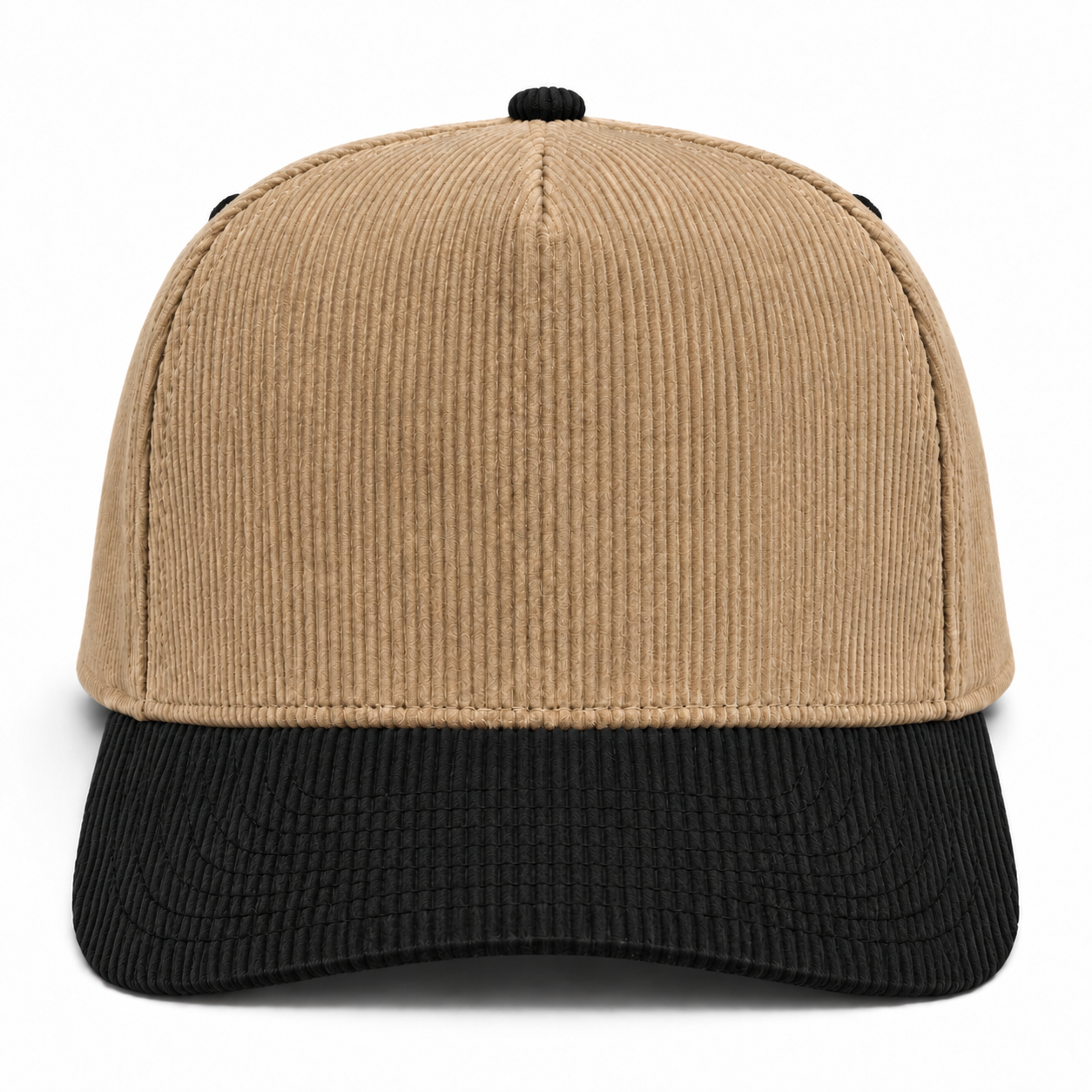 Pit Bull Cambridge CDY10 Corduroy Blank 5-Panel High Frame Adjustable Snapback Hat - Tan/Black