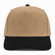 Pit Bull Cambridge CDY10 Corduroy Blank 5-Panel High Frame Adjustable Snapback Hat - Tan/Black