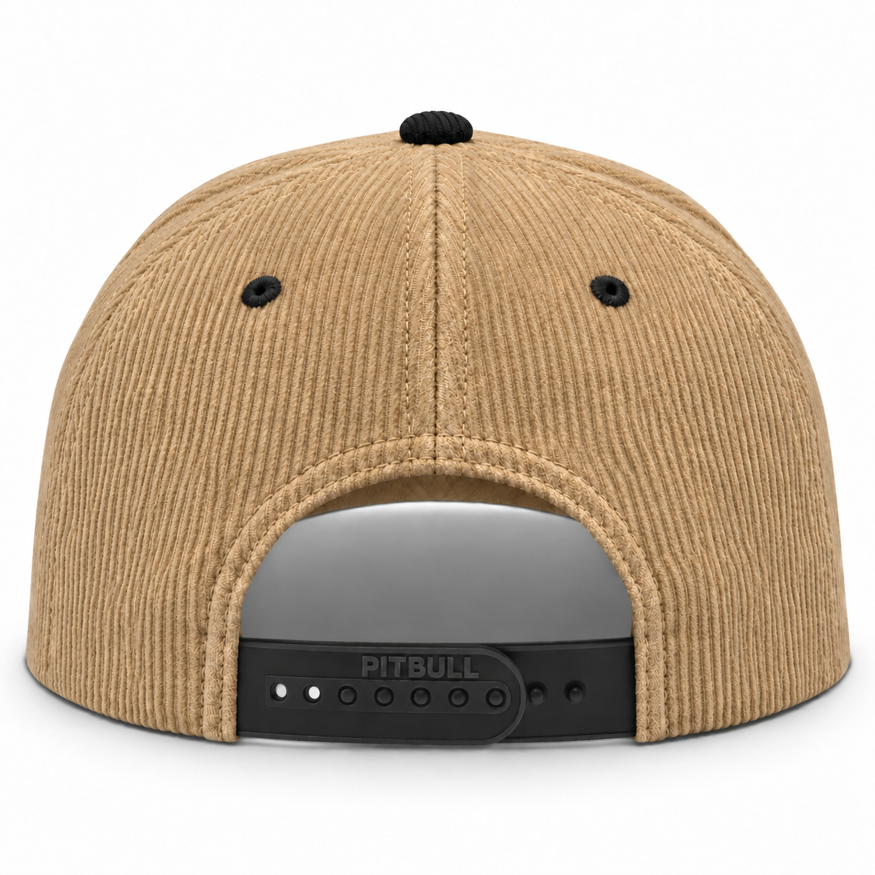 Pit Bull Cambridge CDY10 Corduroy Blank 5-Panel High Frame Adjustable Snapback Hat - Tan/Black