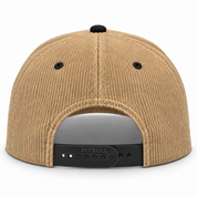 Pit Bull Cambridge CDY10 Corduroy Blank 5-Panel High Frame Adjustable Snapback Hat - Tan/Black