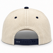 Pit Bull Cambridge CDY10 Corduroy Blank 5-Panel High Frame Adjustable Snapback Hat - Creme/Dark Navy