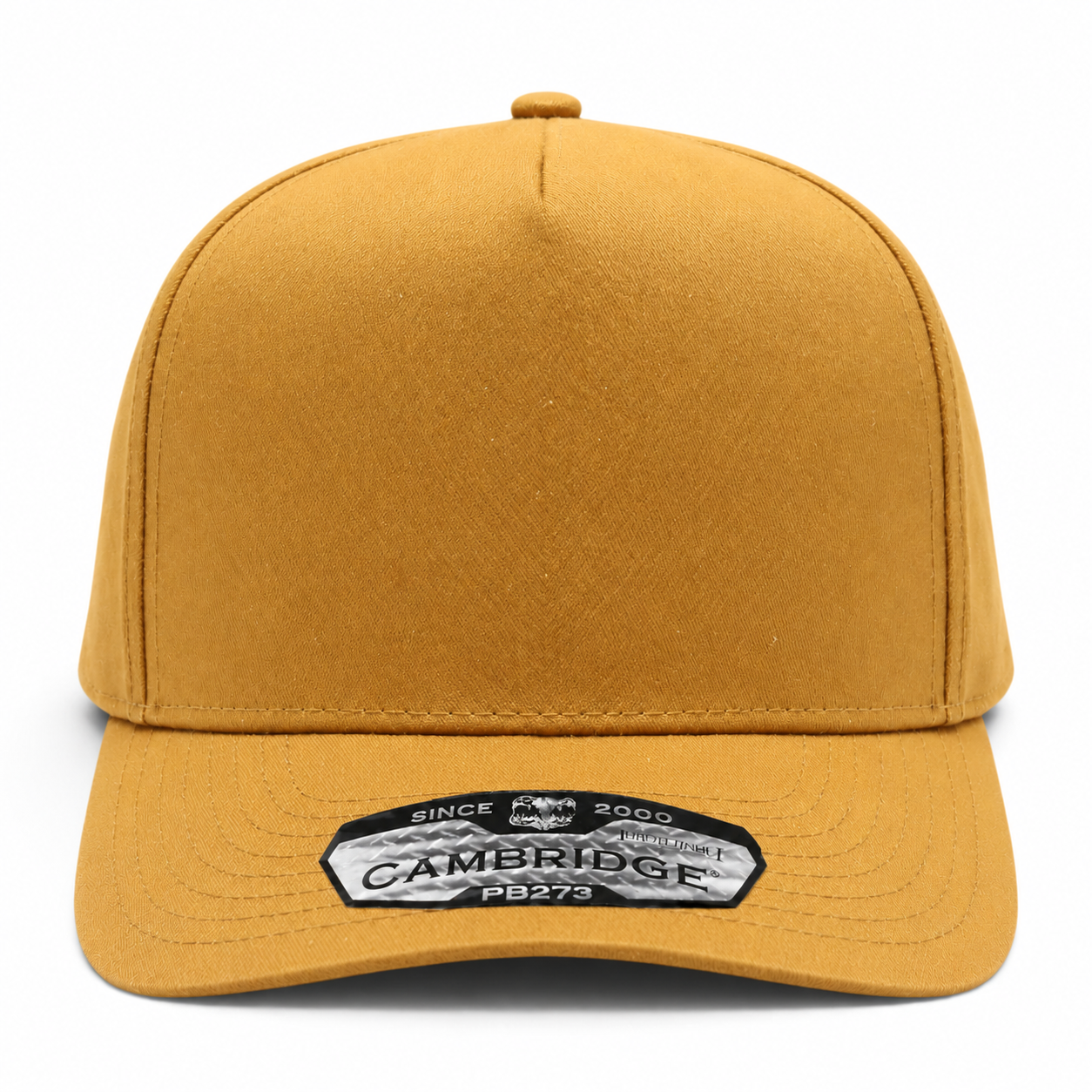 Pit Bull Cambridge PB273 Blank 5-Panel High Frame Adjustable Snapback Hat - Tan Gold