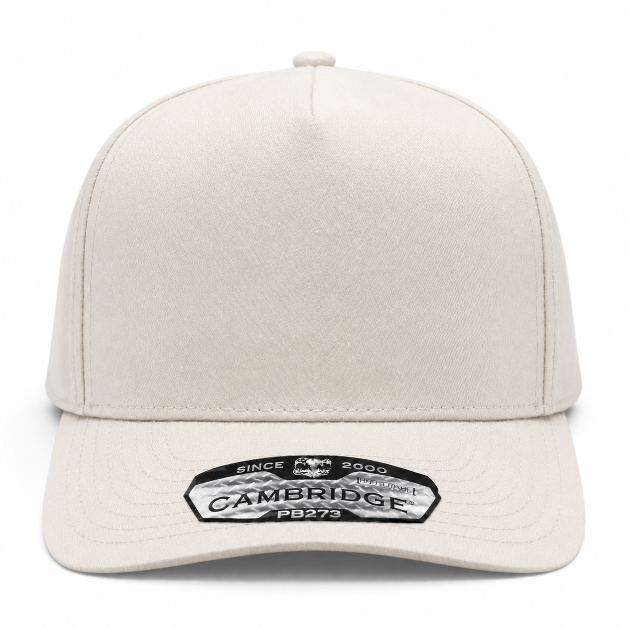 Pit Bull Cambridge PB273 Blank 5-Panel High Frame Adjustable Snapback Hat - Creme