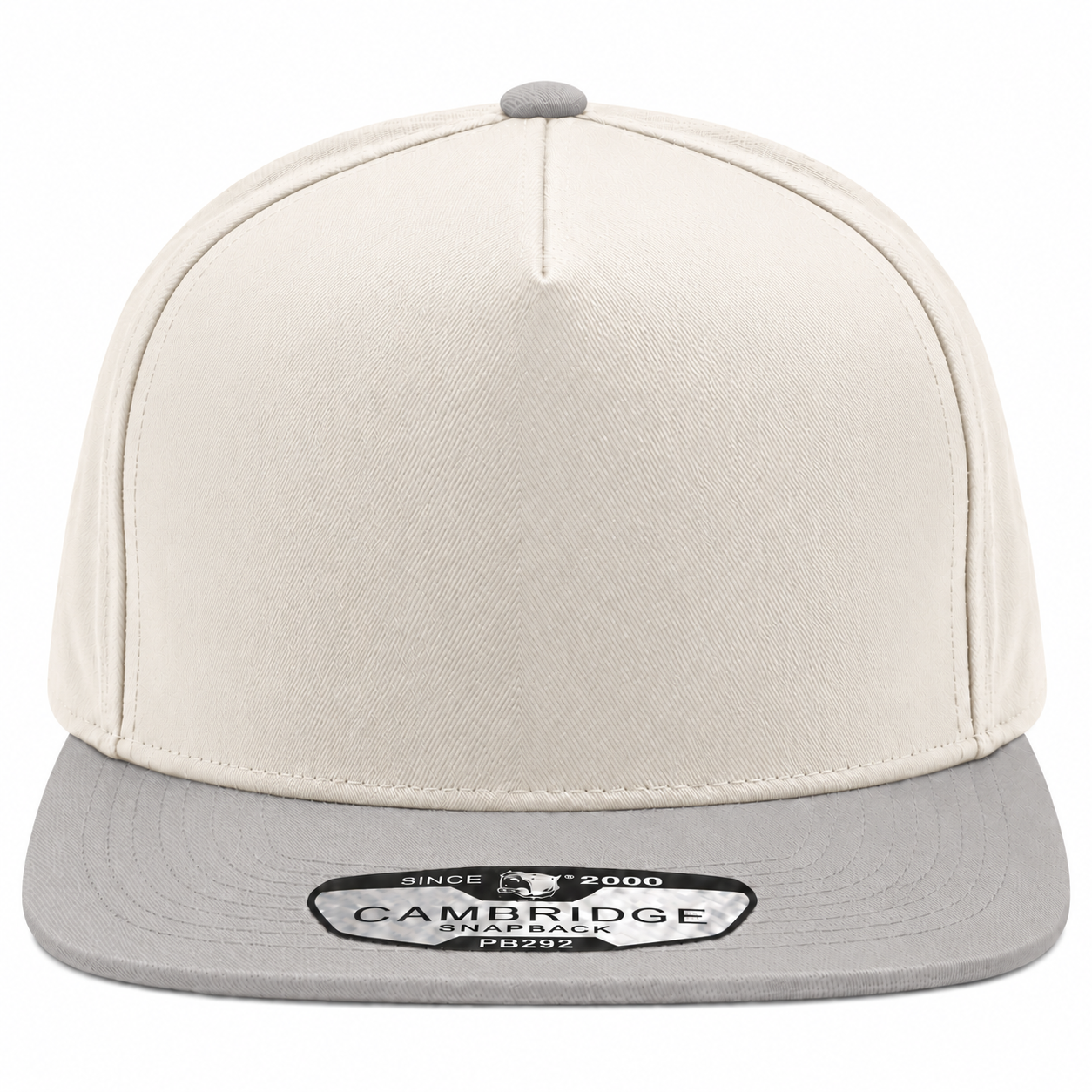 Pit Bull Cambridge PB292 Blank 5-Panel Mesh Trucker Adjustable Snapback Hat - Creme/Silver