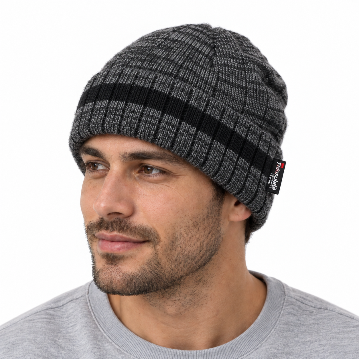 3M 40G Thinsulate Insulated Cuffed Knit Beanie - Dark Gray - Product Image