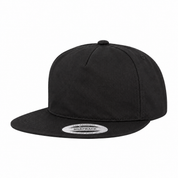YP Classics Premium Blank 5-Panel Light Structured Adjustable Snapback Hat - Black