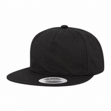 YP Classics Premium Blank 5-Panel Light Structured Adjustable Snapback Hat - Black