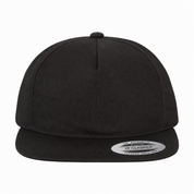 YP Classics Premium Blank 5-Panel Light Structured Adjustable Snapback Hat - Black