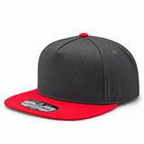 Pit Bull Cambridge PB292 Blank 5-Panel Mesh Trucker Adjustable Snapback Hat - Dark Gray/Red