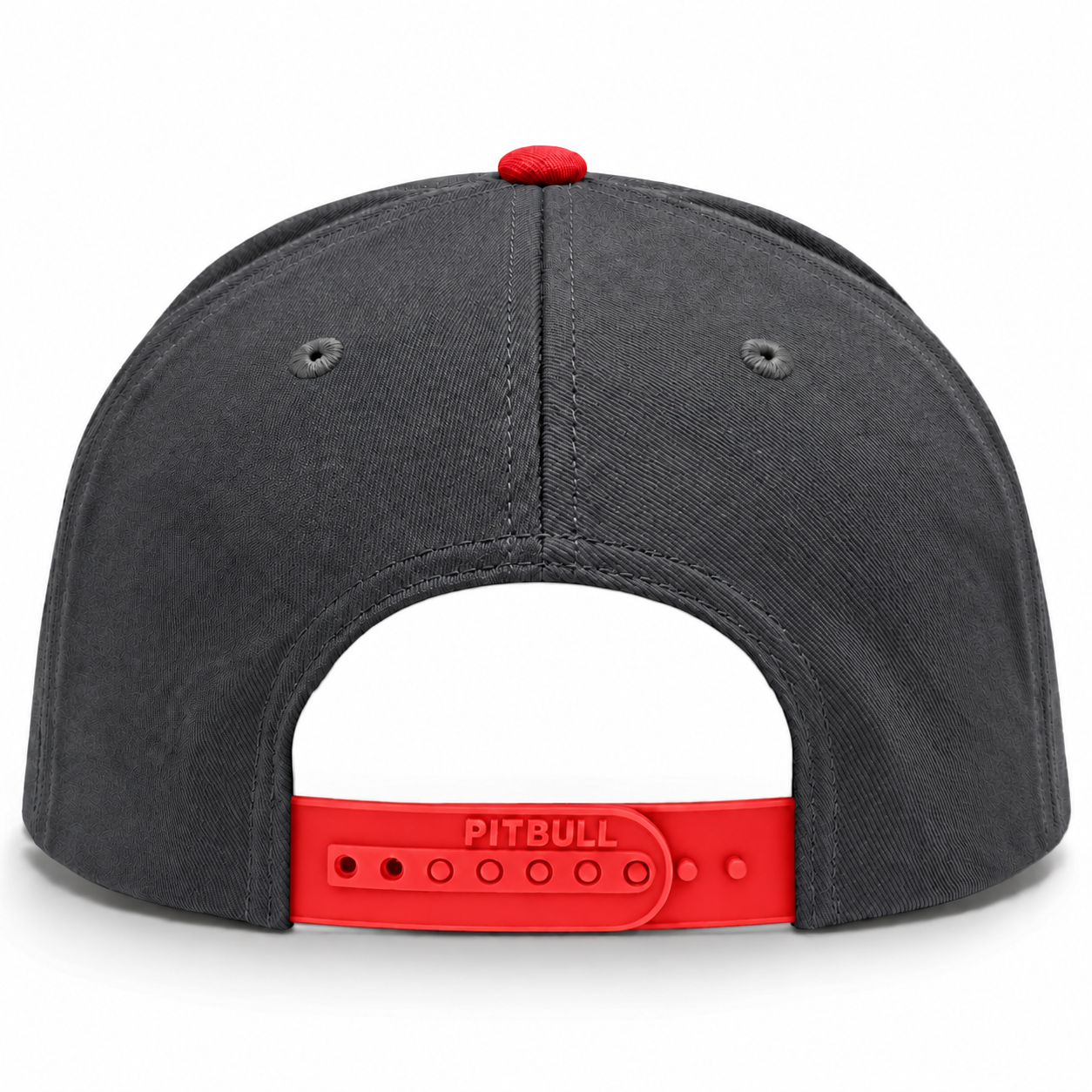 Pit Bull Cambridge PB292 Blank 5-Panel Mesh Trucker Adjustable Snapback Hat - Dark Gray/Red
