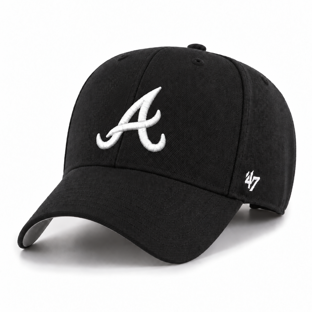 Atlanta Braves '47 Brand MVP Adjustable Baseball Cap - Black - Product Image