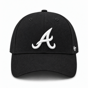 Atlanta Braves '47 Brand MVP Adjustable Baseball Cap - Black - Product Image