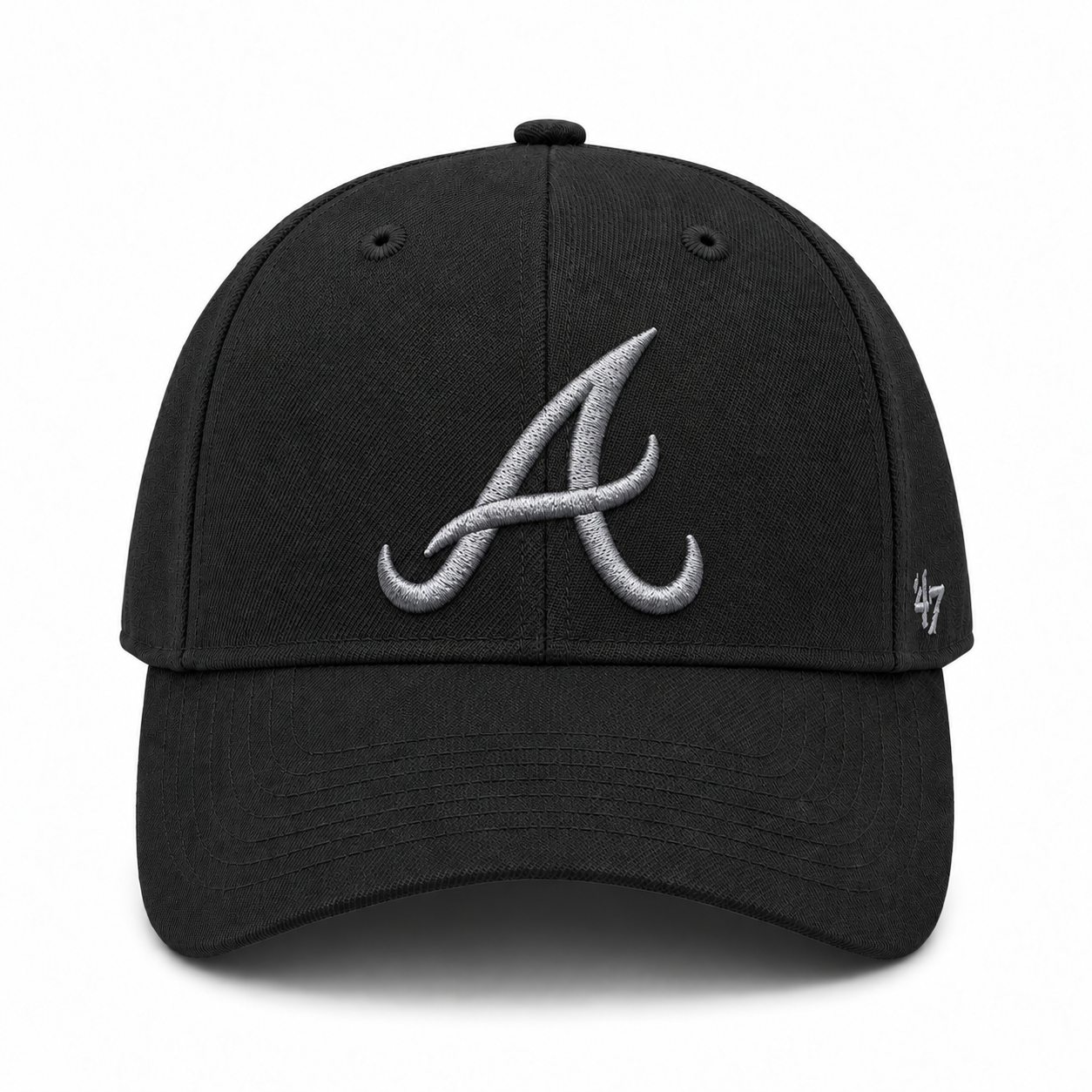 Atlanta Braves '47 Brand MVP Adjustable Baseball Cap - Black - Product Image