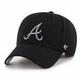 Atlanta Braves '47 Brand MVP Adjustable Baseball Cap - Black