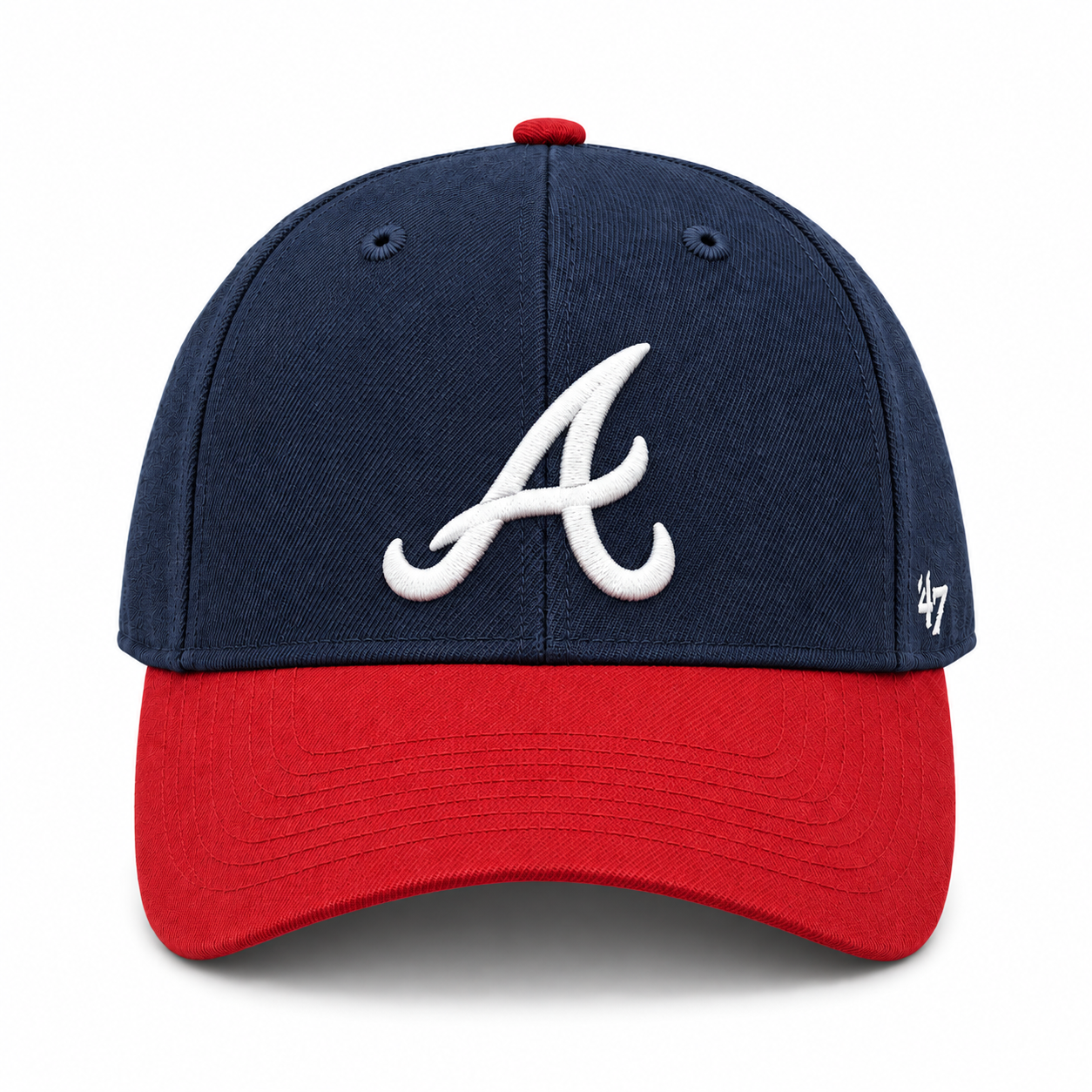 Atlanta Braves '47 Brand MVP Adjustable Baseball Cap - Navy/Red - Product Image