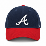 Atlanta Braves '47 Brand MVP Adjustable Baseball Cap - Navy/Red - Product Image