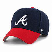 Atlanta Braves '47 Brand MVP Adjustable Baseball Cap - Navy/Red - Product Image
