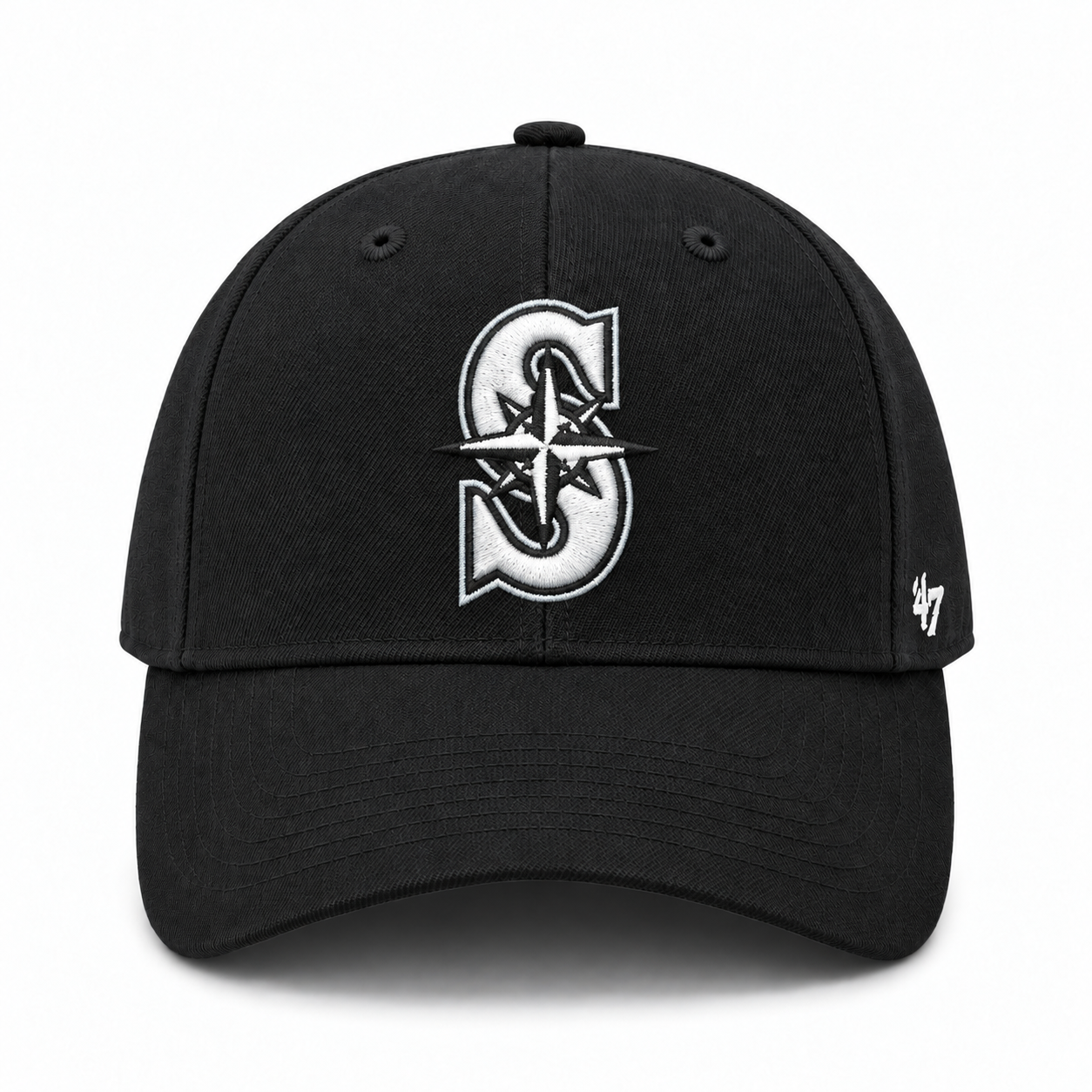 Seattle Mariners '47 Brand MVP Adjustable Baseball Cap - Black