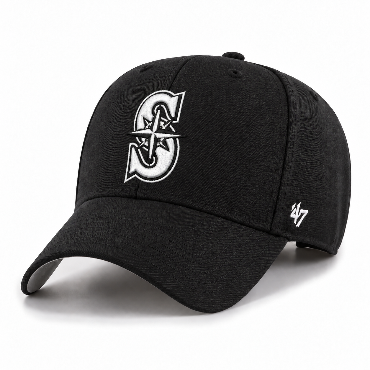 Seattle Mariners '47 Brand MVP Adjustable Baseball Cap - Black