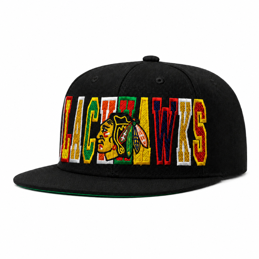 Chicago Blackhawks Black Mitchell & Ness OG Adjustable Snapback Hat - Product Image
