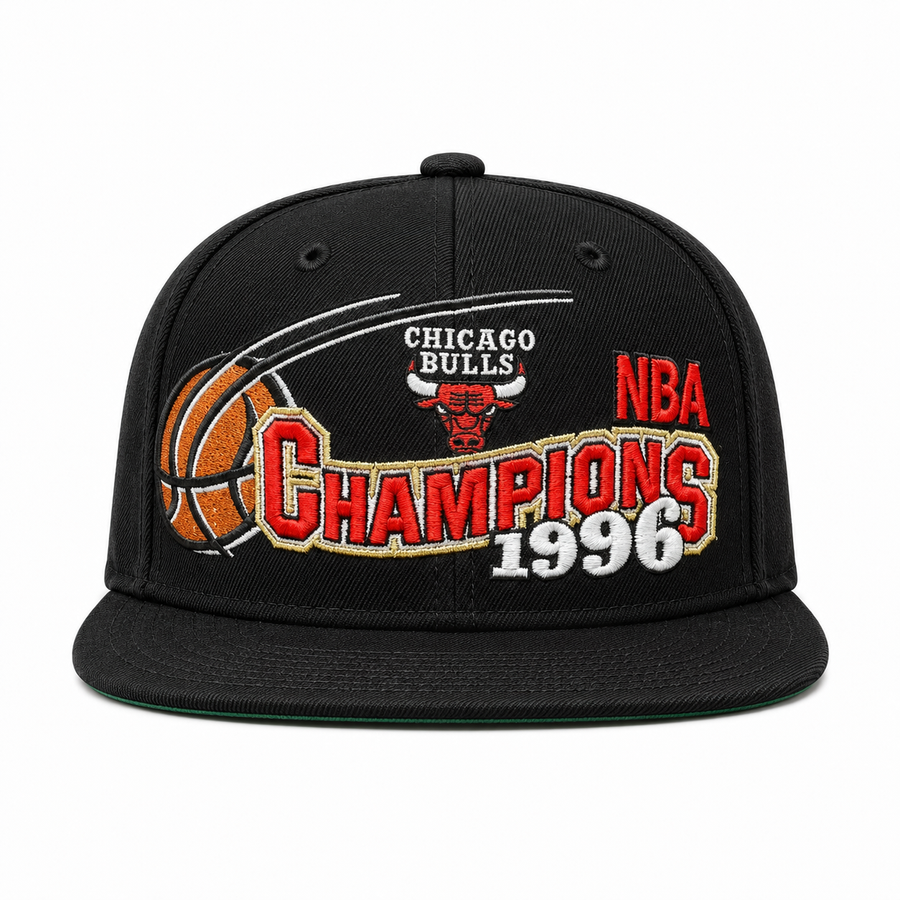 Chicago Bulls '1996 Champions' Black Mitchell & Ness OG Adjustable Snapback Hat - Product Image