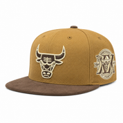 Chicago Bulls '20th Anniversary' 2T Tan Mitchell & Ness Buckle | Suede Brim - Product Image