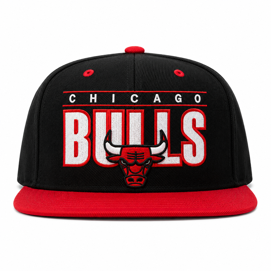 Chicago Bulls Black/Red Mitchell & Ness Adjustable OG Snapback Hat - Product Image