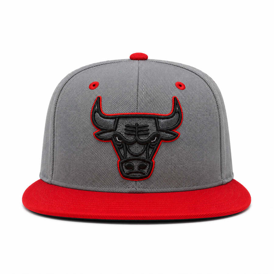 Chicago Bulls Gray/Red Mitchell & Ness Snapback - Product Image